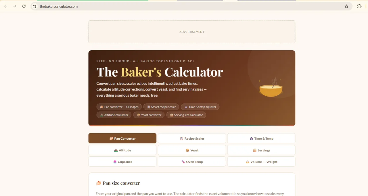 The Baker's Calculator web app