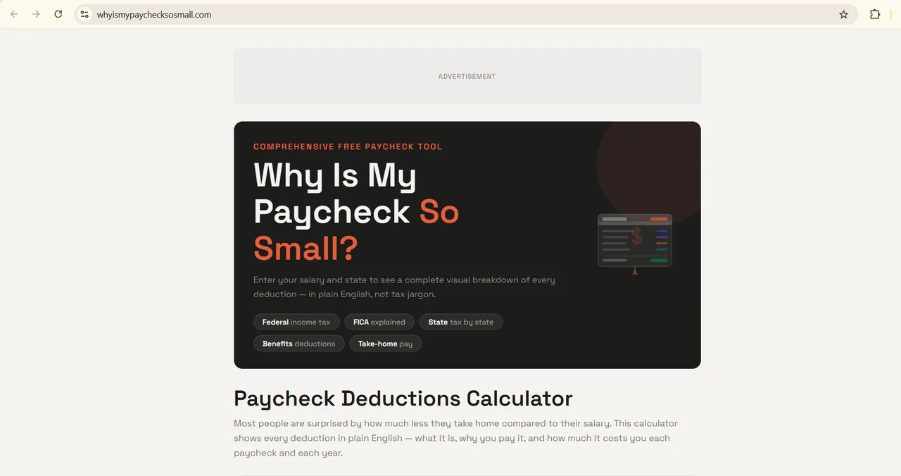 The Paycheck Deductions Calculator web app